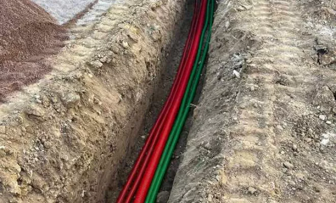 Travaux d'assainissement, Saint-Chinian, Occitanie Terrassement